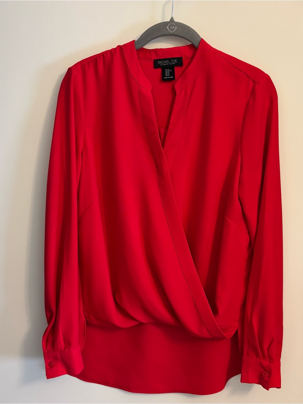 Rachel Zoe Red V Neck Wrap Blouse